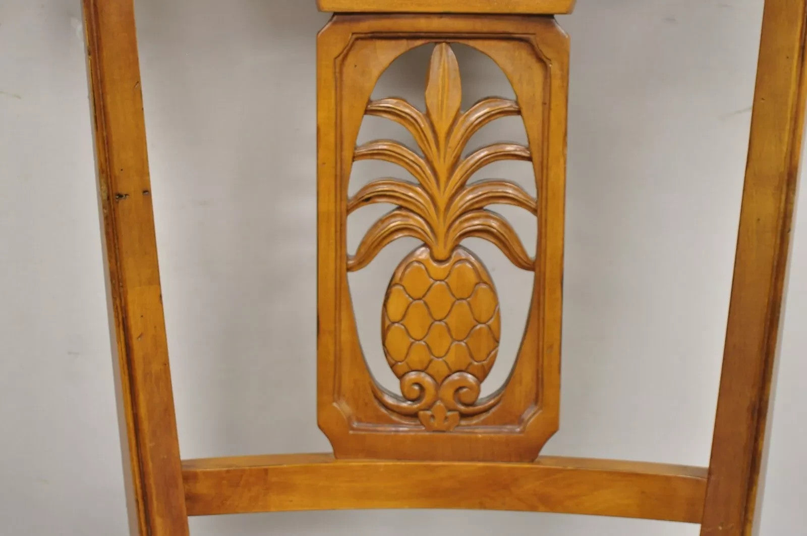 Ethan Allen Legacy French Country Carved Pineapple Maple Dining Chairs Set of 6