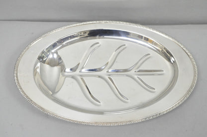 Vintage Oneida Silver Plated Regency Oval Meat Cutlery Serving Platter Tray
