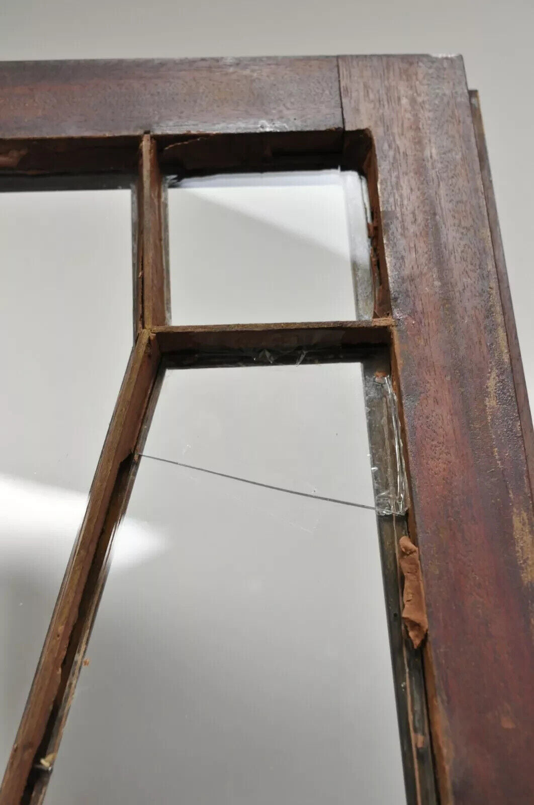 Antique English Georgian Style Mahogany Corner China Cabinet Display Case Curio