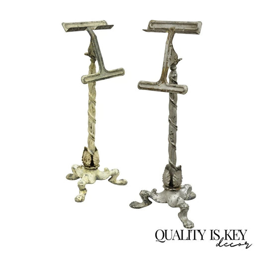 Antique Victorian Cast Iron Tripod Paw Feet General Store Retail Display - Pair