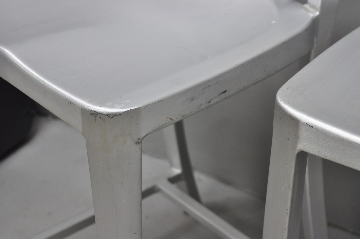 Art Deco Navy Style Aluminum Metal 24" Counter Stool Barstool Chair - Set of 4