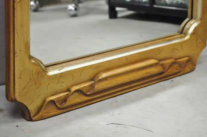 Vintage Italian Hollywood Regency Ribbon Scroll Carved Wood Wall Mirror - a Pair