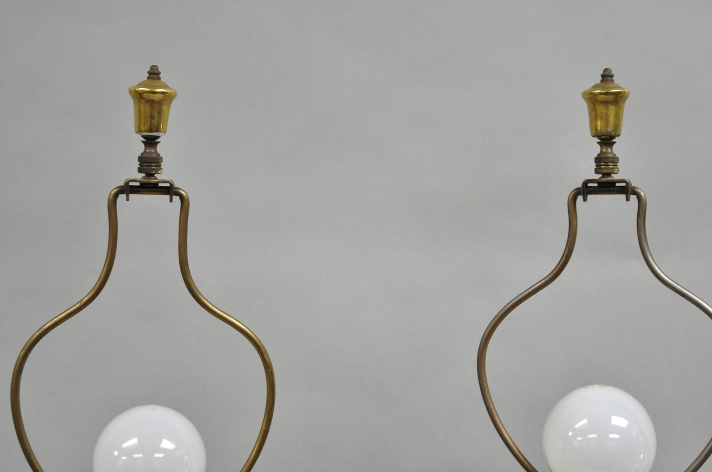 Antique L&F Moreau Spelter Metal Painted Figural Boy and Girl Table Lamp - Pair