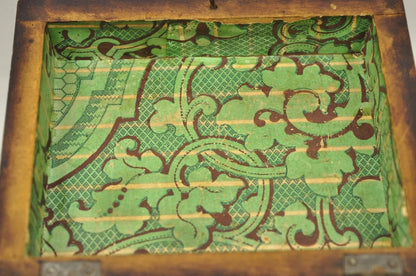 Antique English Victorian Dovetailed Walnut Tea Caddy Small Desk Trinket Box