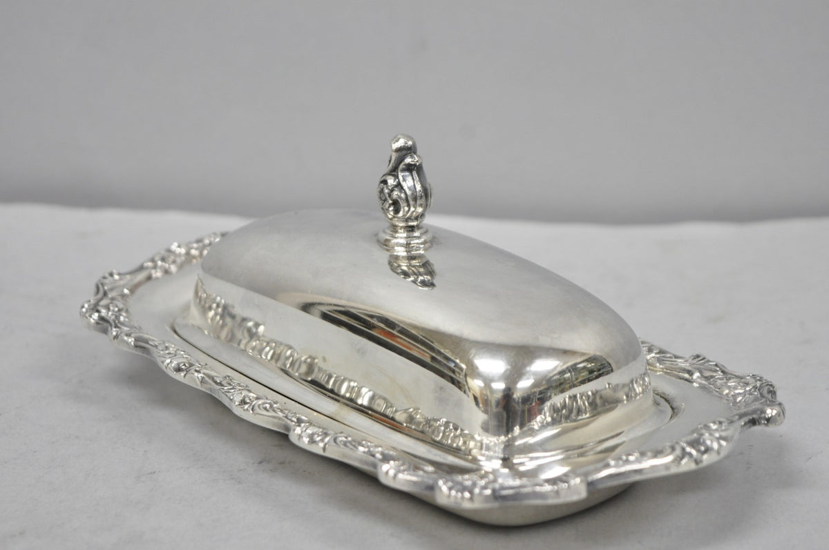 Vintage International Silver Countess Silver Plated Covered Butter Dish