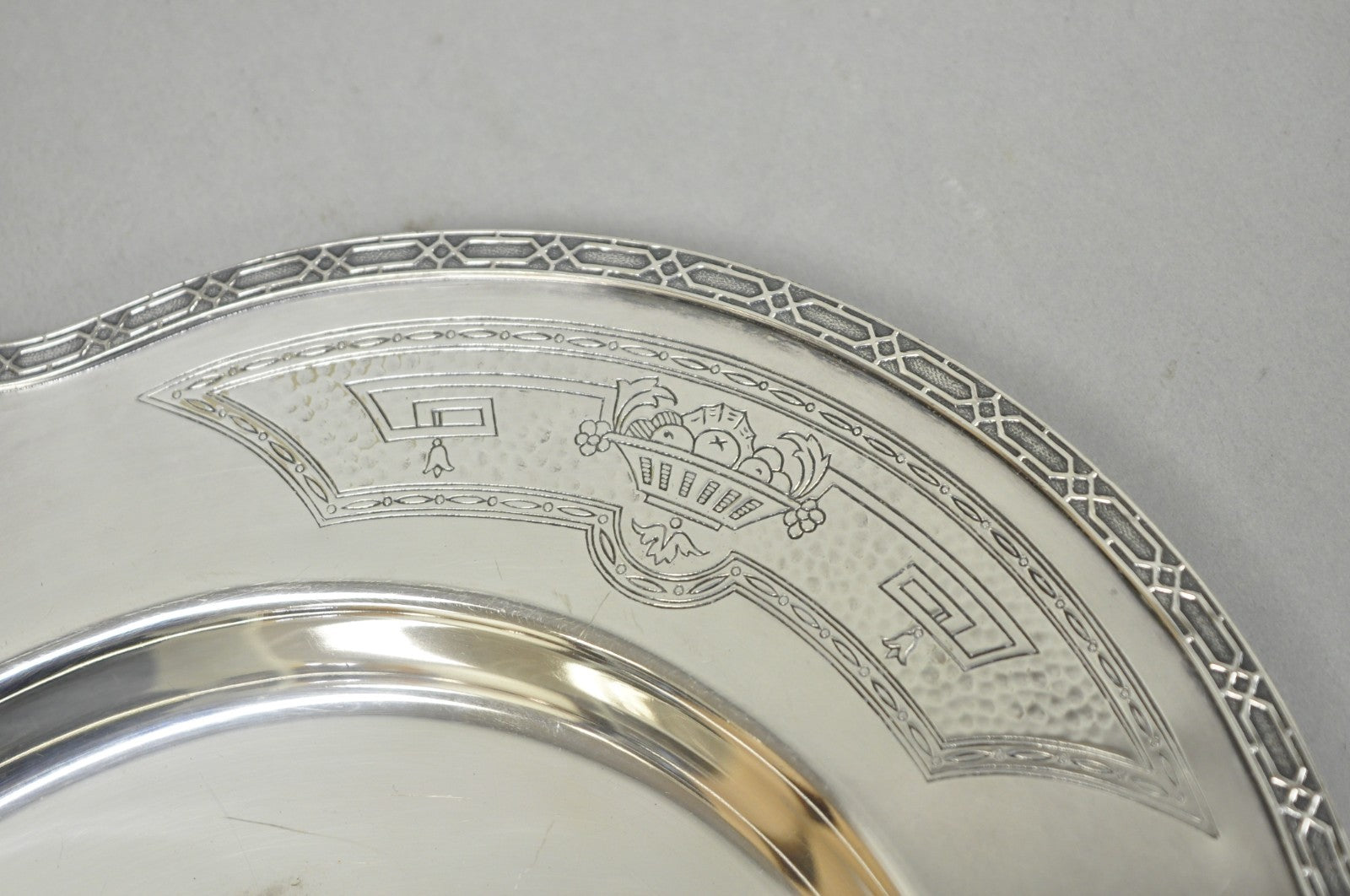 Vintage Victorian Benedict Hammer Craft 302 Silver Plated Harvest Serving Tray