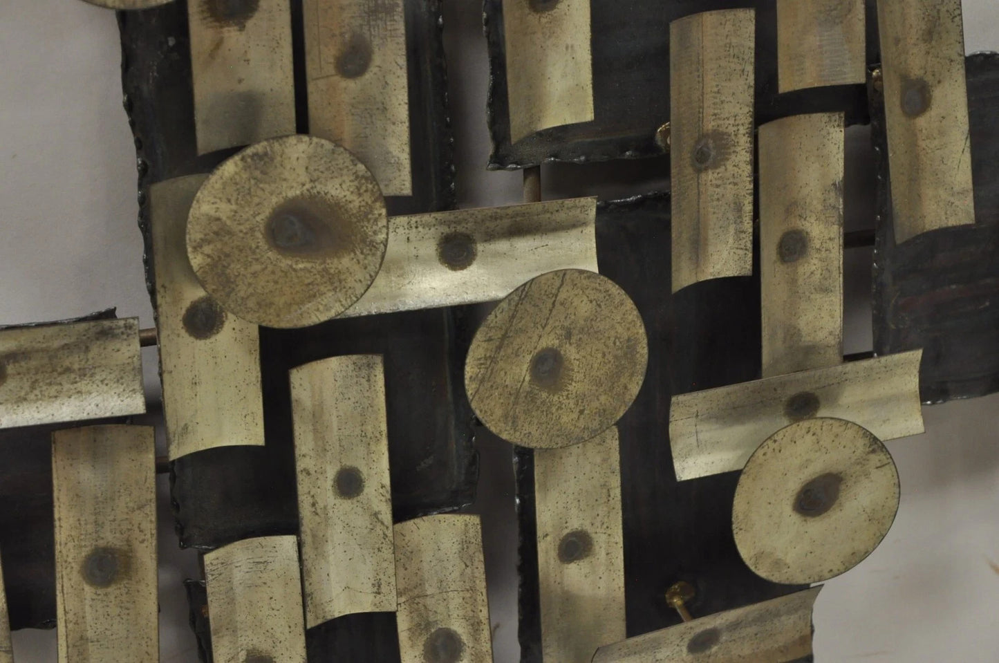 Mid Century Modern Brutalist Steel Metal 48" Wall Sculpture after Curtis Jere