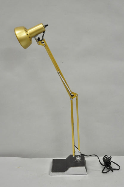 Vintage Mid Century Modern Small Brass Architects Drafting Desk Lamp by Electrix