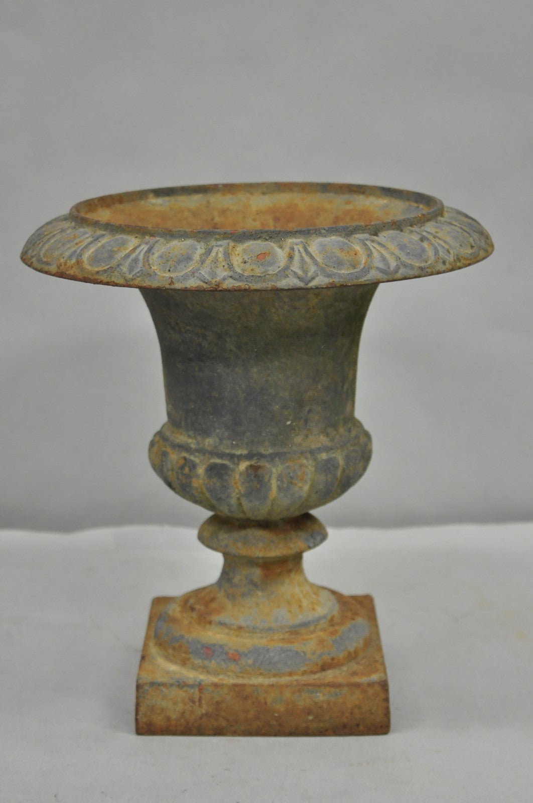 Antique Cast Iron 12.5" French Classical Small Urn Garden Flower Planter Pot