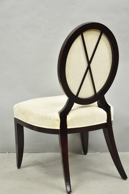 Barbara Barry for Baker Oval X-Back Mahogany Stain Dining Chairs - Set of 6