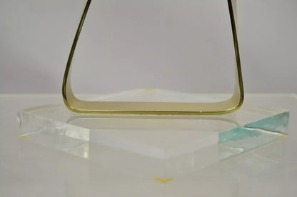 Vintage Dan Murphy 1976 Brass Ribbon Modern Abstract Sculpture on Lucite Base