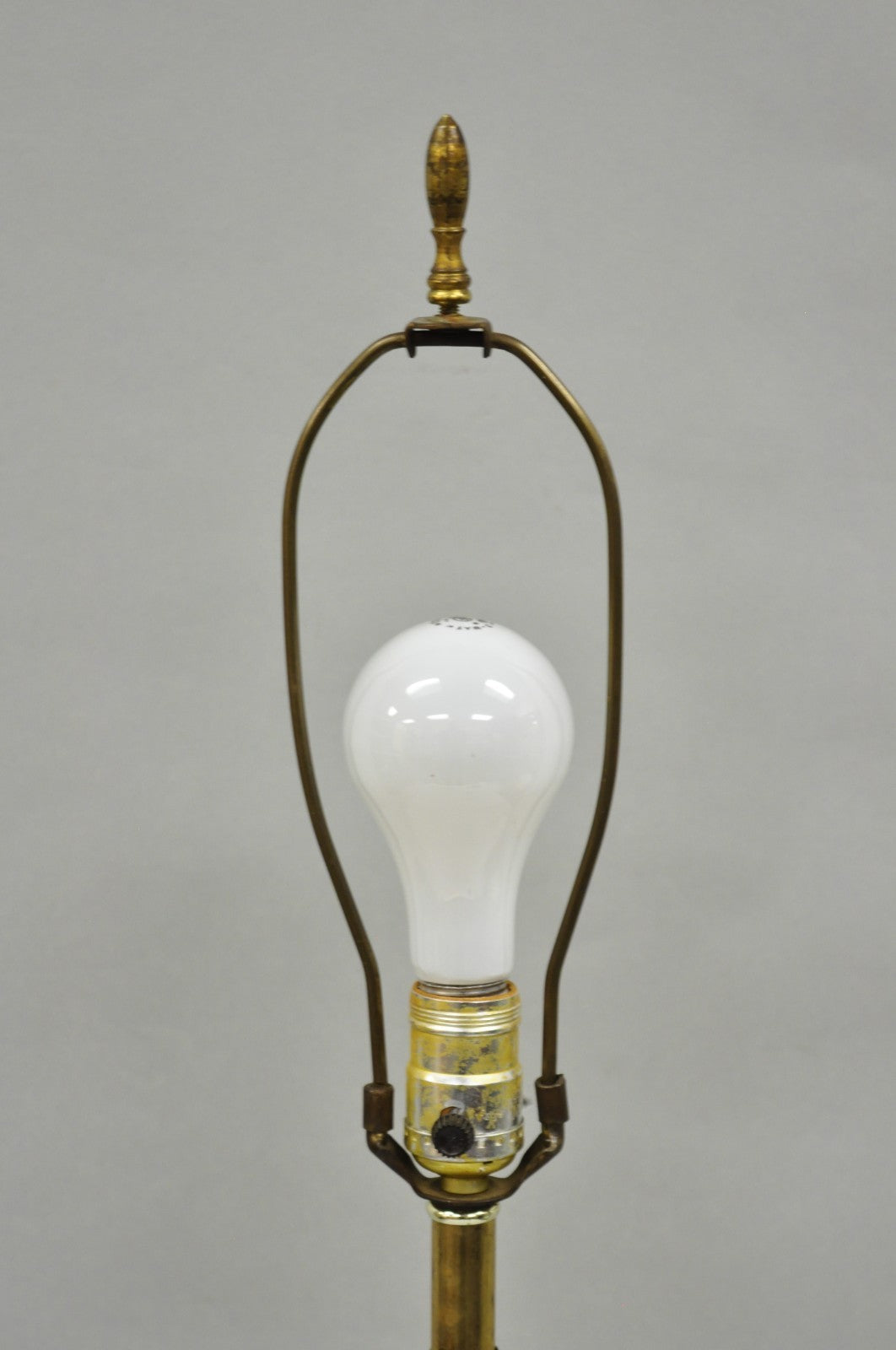 Vintage Victorian Style Etched Crystal Glass Ginger Jar Brass Table Lamp
