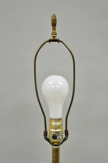 Vintage Victorian Style Etched Crystal Glass Ginger Jar Brass Table Lamp