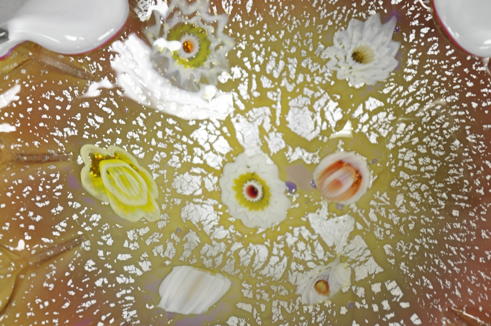 Vintage Murano Italian Art Glass Millefiore Clam Shell Candy Dish Bowl (B)