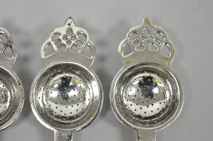 Antique D.W. Haber & Son NY Silver Plated Victorian Tea Strainer - Set of 6