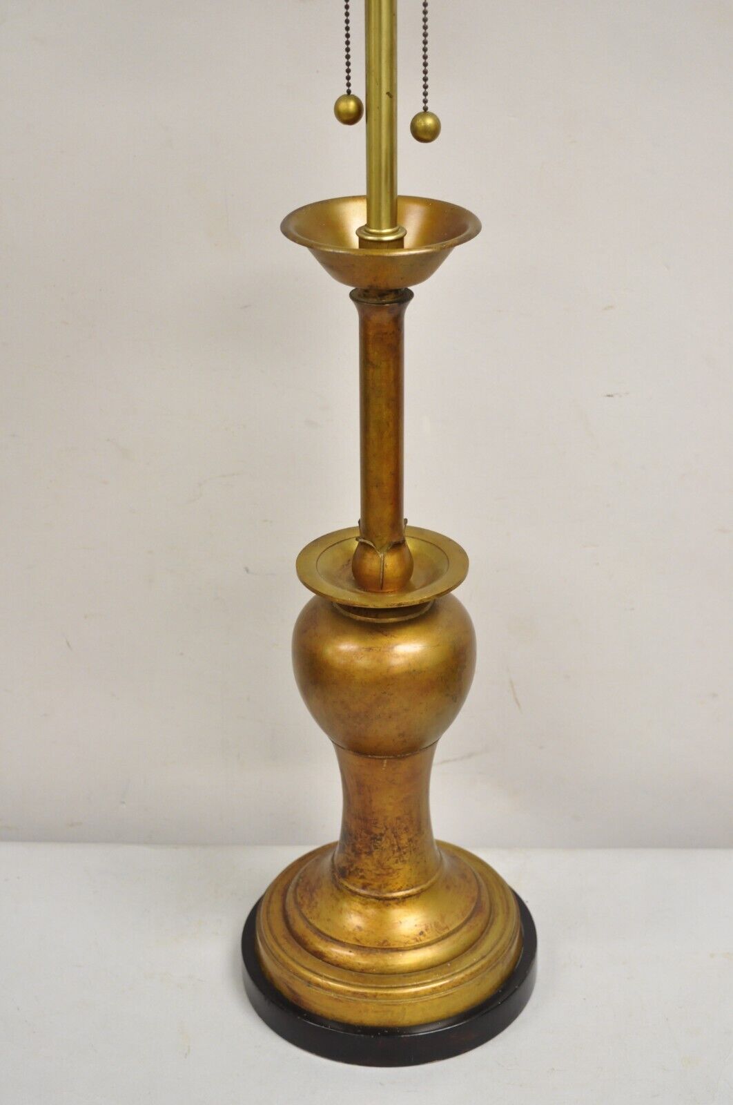 Vintage Marbro James Mont Hollywood Regency Gold "Lotus" Candlestick Table Lamp