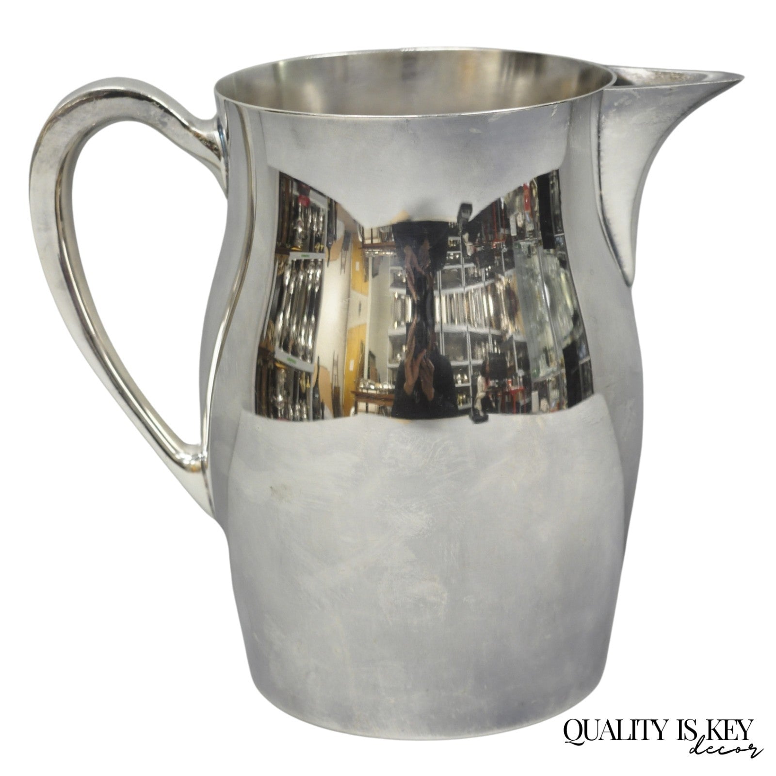Vintage Bristol Silverplate by Poole B54 Silver Plated Bulbous Water Pitcher