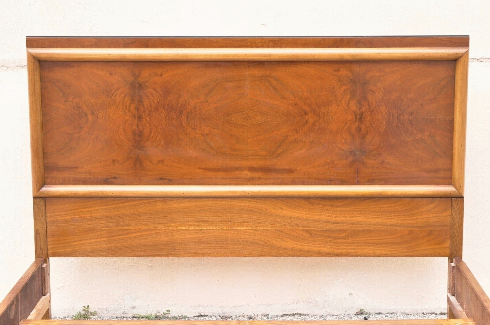 Vintage Mid Century Modern Art Deco Walnut Full Size Bed Frame by Joerns Bros