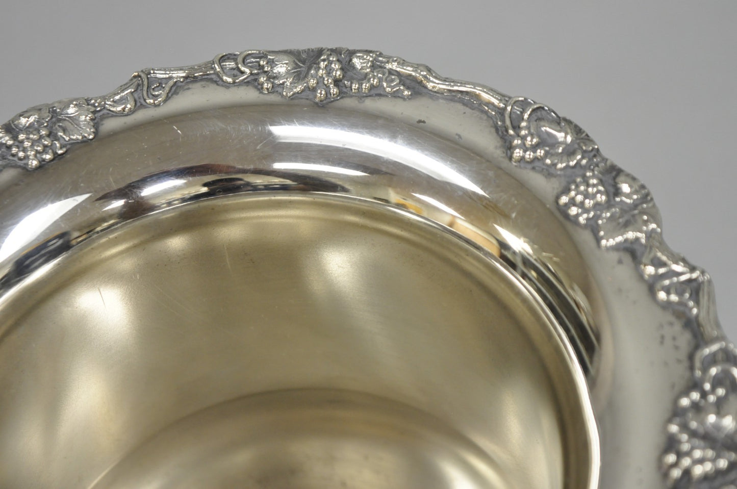 Vintage Trophy Cup Silver Plated Grapevine Bar Champagne Chiller Ice Bucket