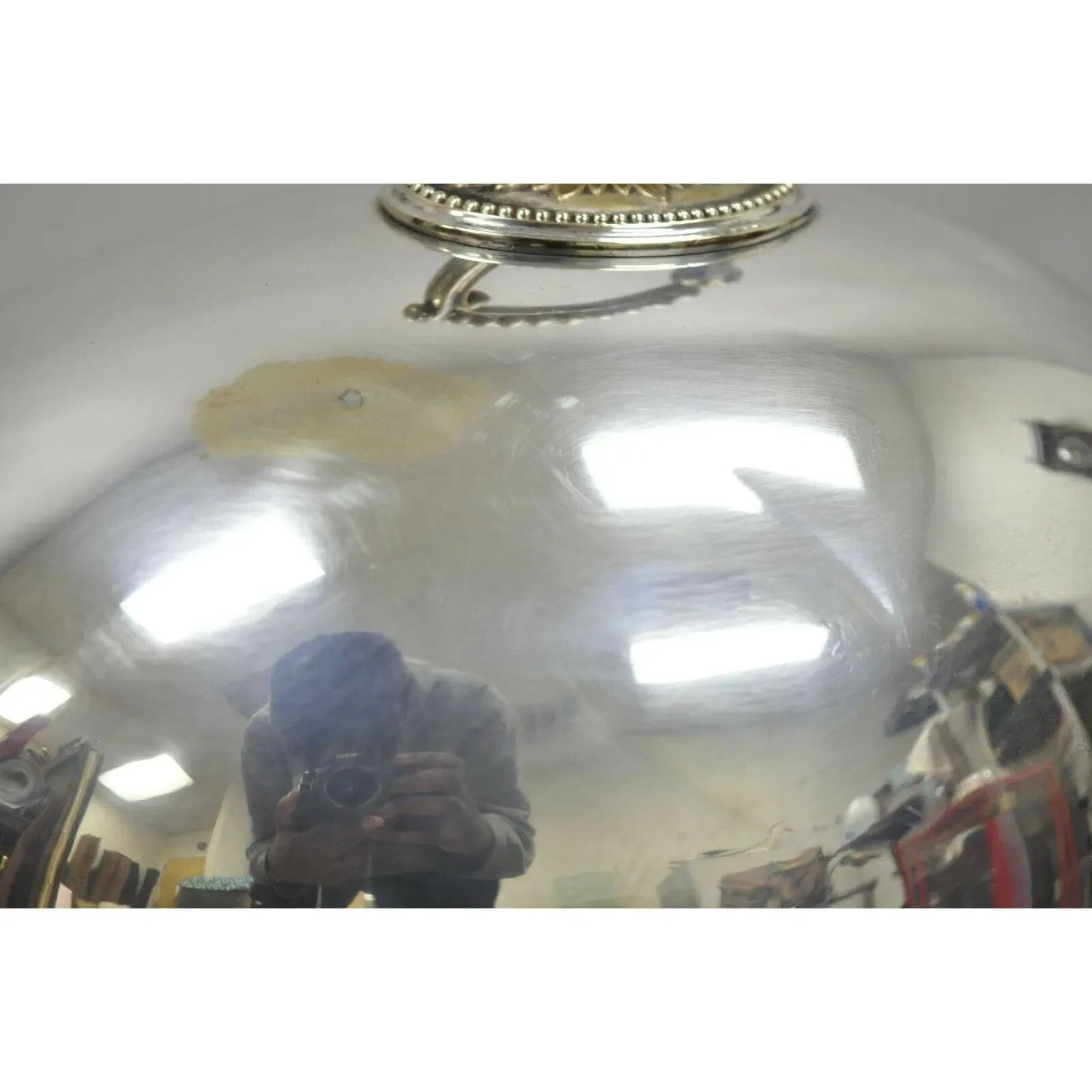 Antique English Sheffield Regency Silver Plated Meat Dish Serving Cover Dome Lid