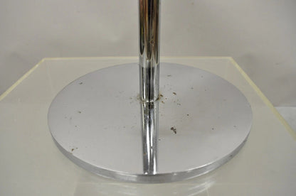 Mid Century Modern Hugh Acton Round Marble Top Chrome Lollipop Drinks Side Table