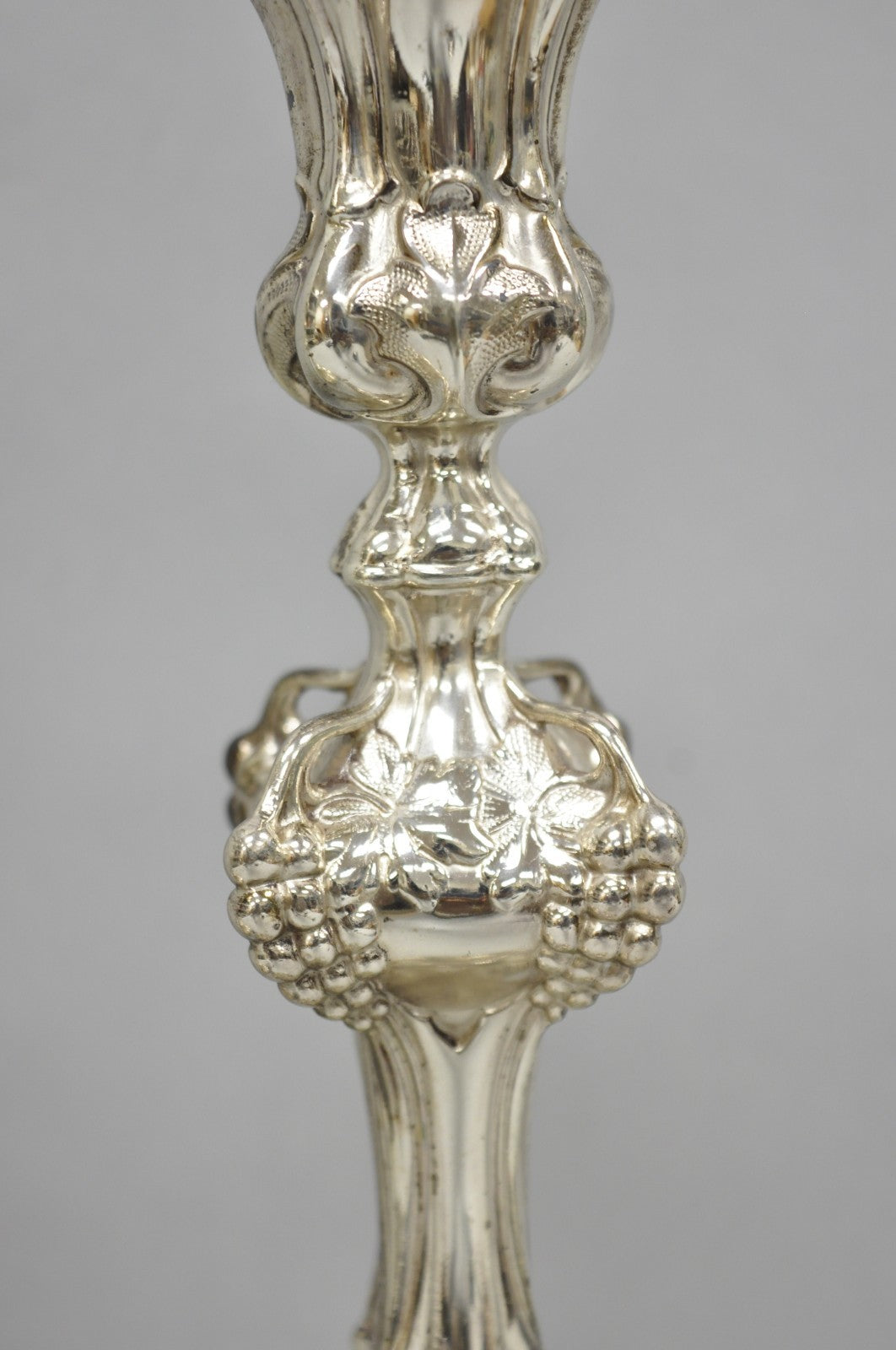 Antique Silver Plated Warsaw Imperial Russia 12" Candlestick Holders - a Pair