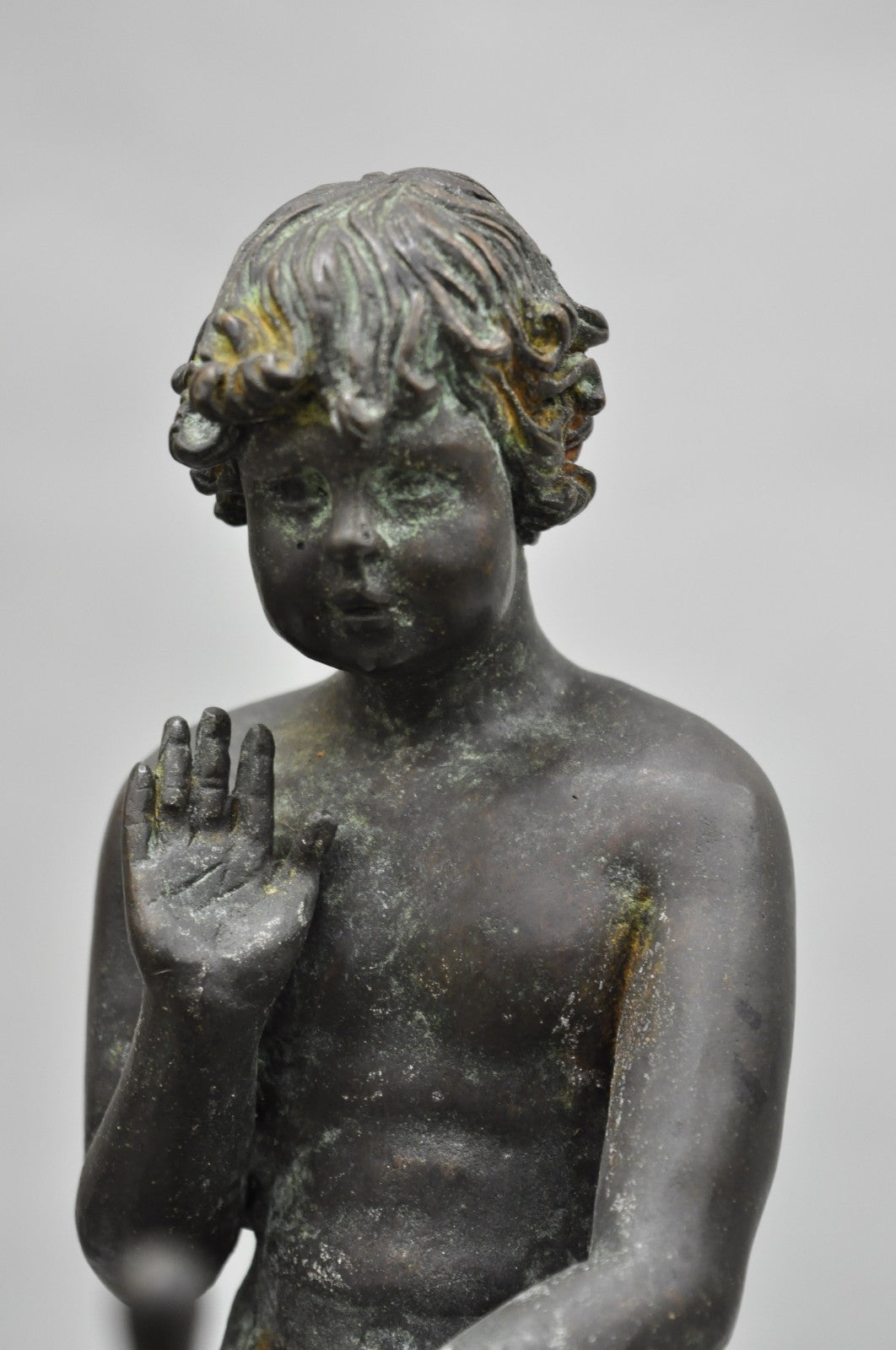 Vintage Mythical Bronze Cherub Riding Snail Sculpture Figure attr Maitland Smith