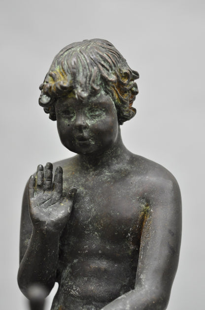 Vintage Mythical Bronze Cherub Riding Snail Sculpture Figure attr Maitland Smith