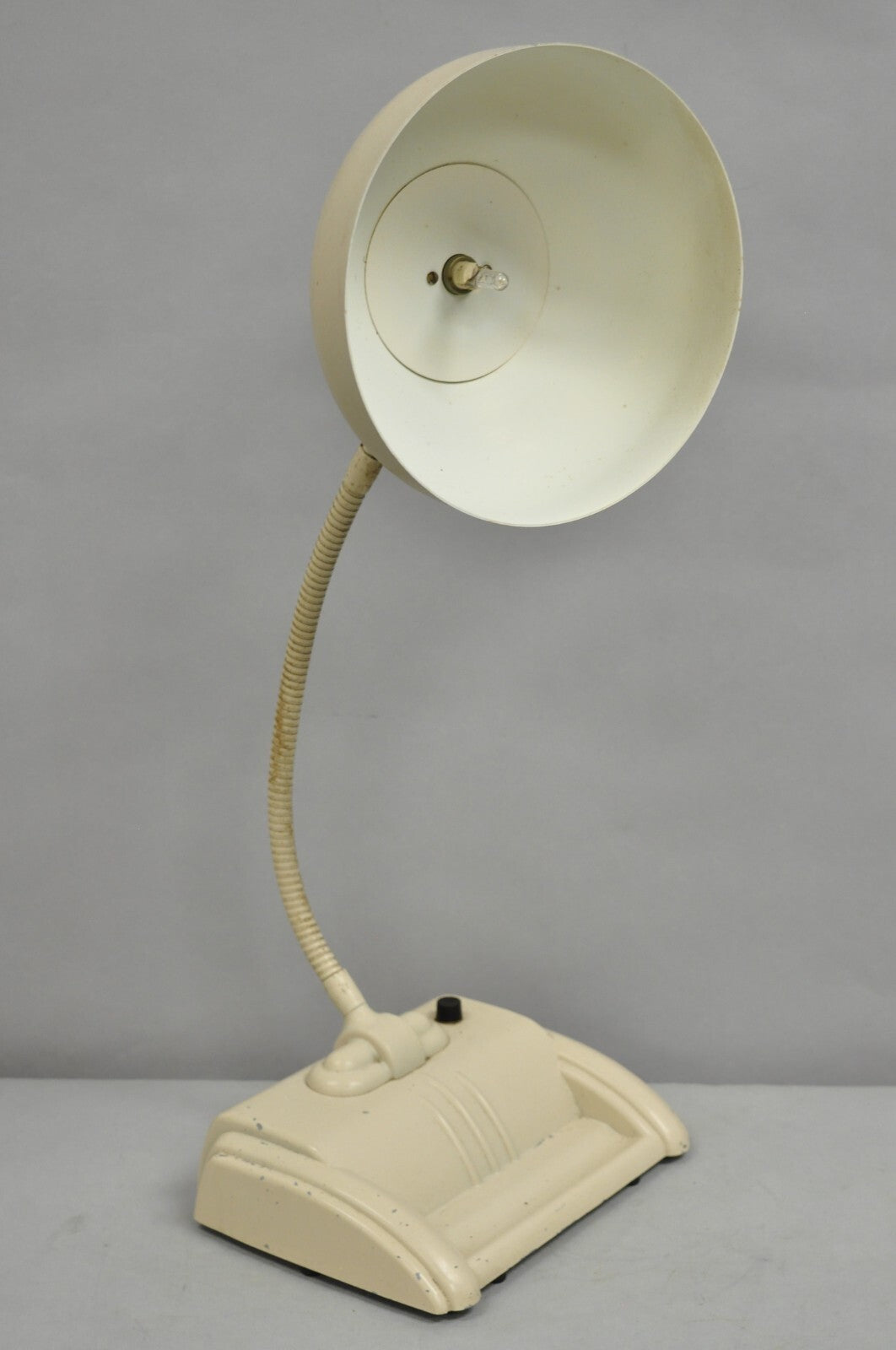 Vintage Acme Lite Beige Mid Century Modern Retro Adjustable Gooseneck Desk Lamp