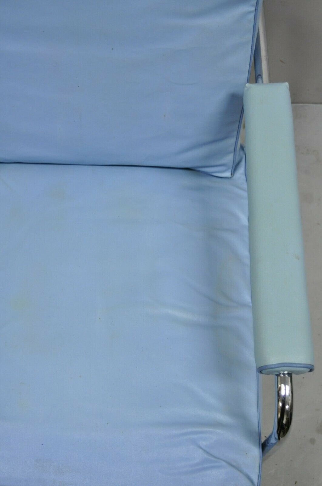 Vintage Gilbert Rohde for Troy Sunshade Art Deco Easy Chair Blue Lounge Chair