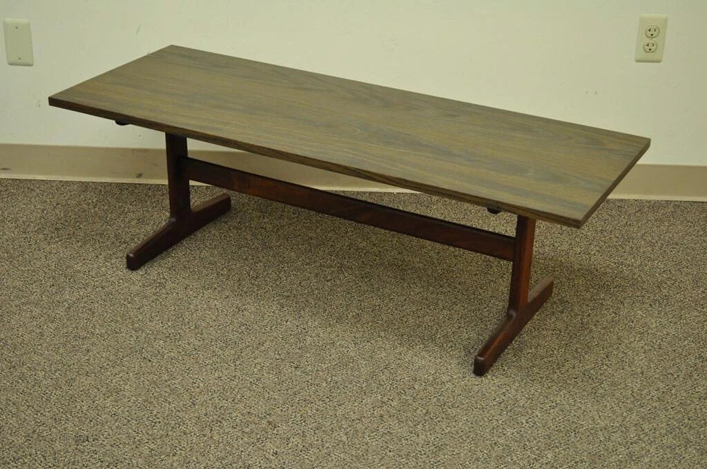 Vintage Mid Century Danish Modern Teak and Laminate Rectangular Coffee Table