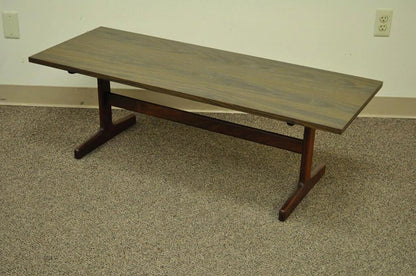 Vintage Mid Century Danish Modern Teak and Laminate Rectangular Coffee Table