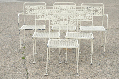 Vintage Victorian Grapevine Wrought Iron Garden Patio Dining Set - 7 Pc Set