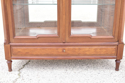 Antique French Louis XVI Style 94" Curio China Display Cabinet Bookcase w Bronze