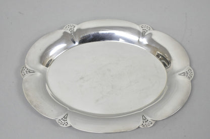 Vintage Art Deco WM Rogers 411 Silver Plated Small Oval Scalloped 11" Dish Tray