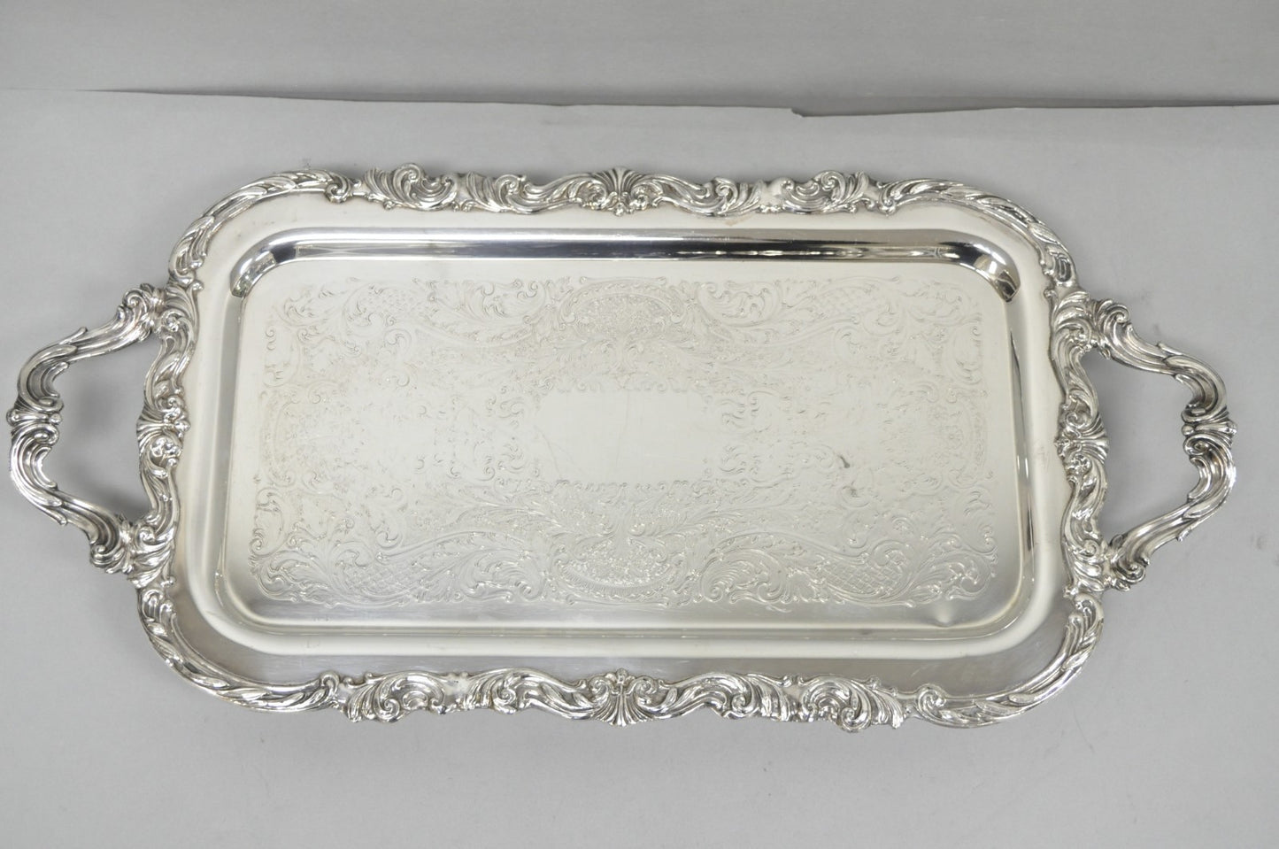Vintage FB Rogers Victorian Silver Plated Narrow Serving Platter Bar Tray