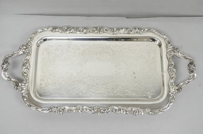 Vintage FB Rogers Victorian Silver Plated Narrow Serving Platter Bar Tray
