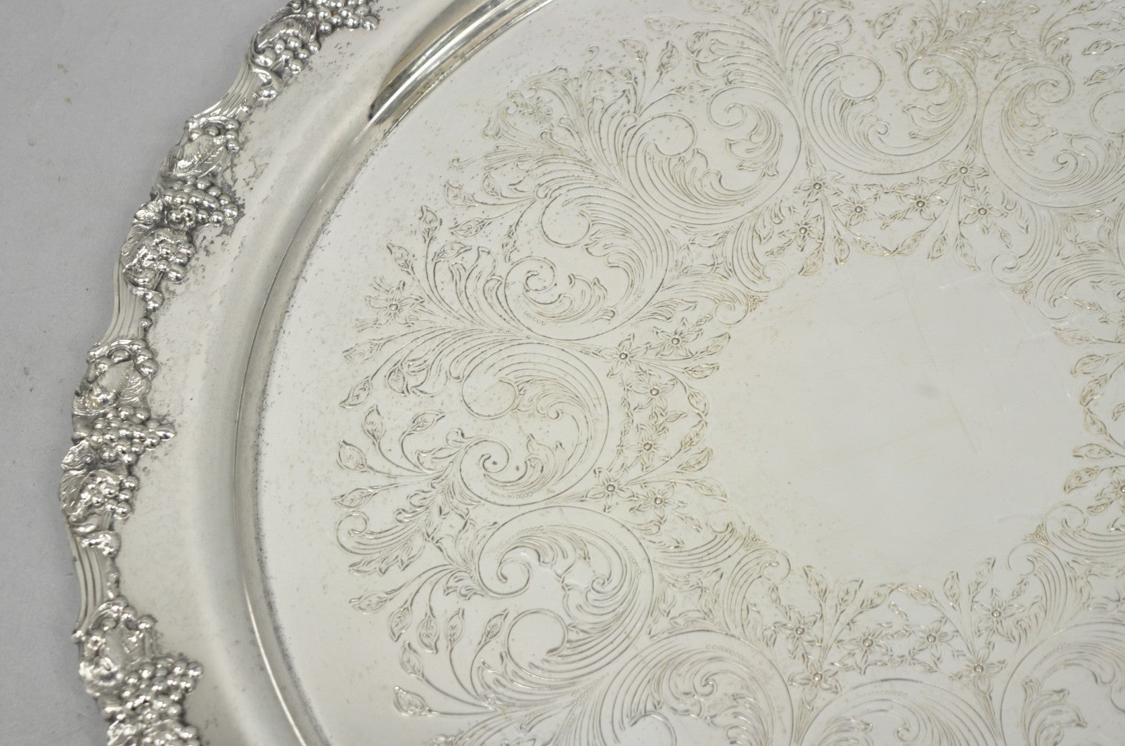 Vintage Sheridan Victorian Silver Plated Punch Bowl Set w/ 12 Cups and Tray