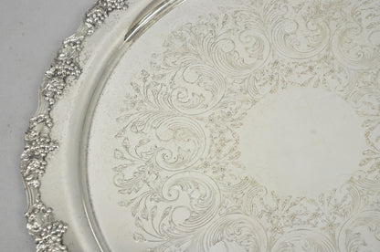 Vintage Sheridan Victorian Silver Plated Punch Bowl Set w/ 12 Cups and Tray