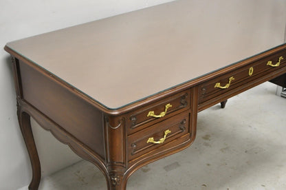 Vintage French Country Provincial Louis XV Style Walnut Office Writing Desk