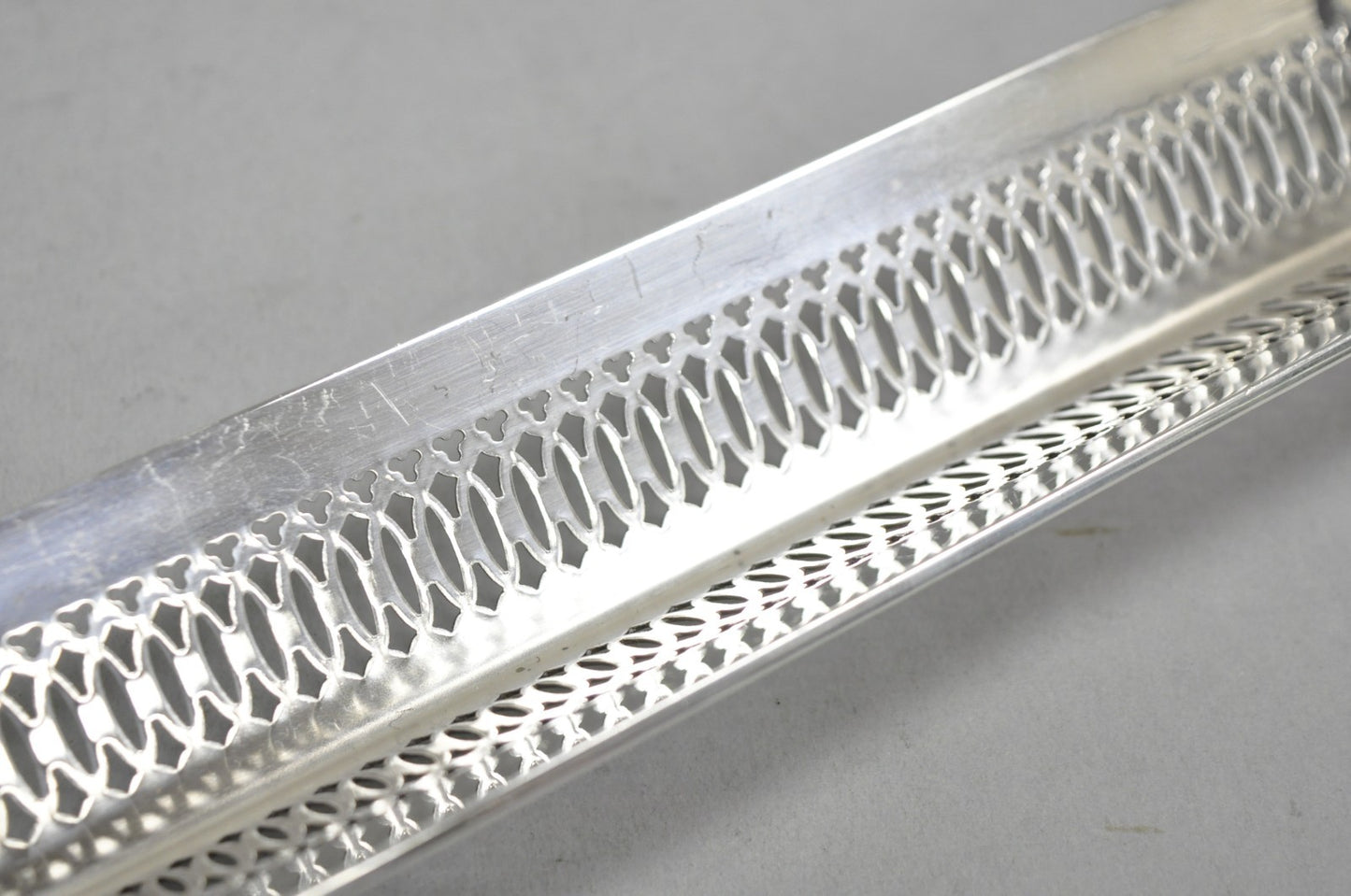 Vintage English Regency Silver Plated Reticulated Sugar Cube Cracker Caddy