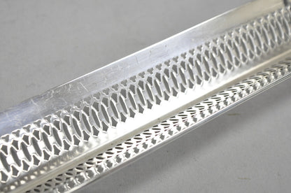 Vintage English Regency Silver Plated Reticulated Sugar Cube Cracker Caddy
