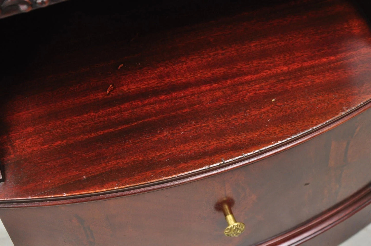 Vintage Chinese Chippendale Mahogany 2 Drawer Nightstands Bedside Tables - Pair