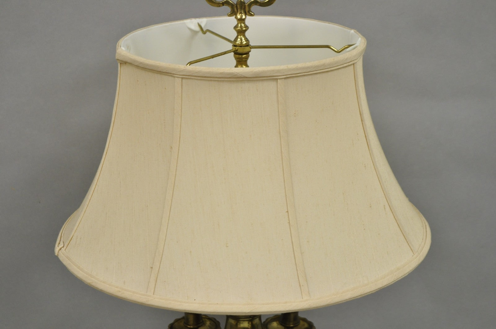 Vintage Middle Eastern Brass Genie Oil Lamp Candelabra Table Lamp w/ Shade