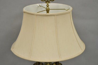 Vintage Middle Eastern Brass Genie Oil Lamp Candelabra Table Lamp w/ Shade