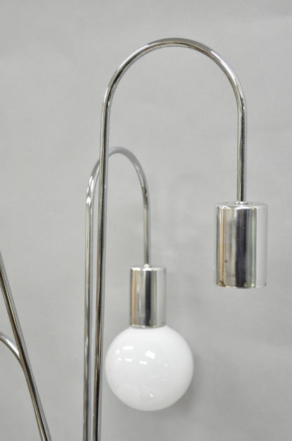 Vintage Mid Century Modern Chrome Space Age 5 Light Sculptural Table Lamp