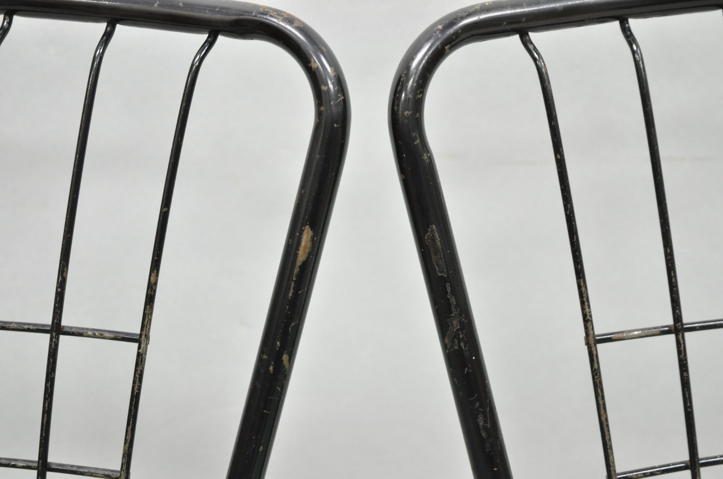 Vintage Daystrom Mid Century Modern Black Metal Kitchen Dining Chairs, Set of 6