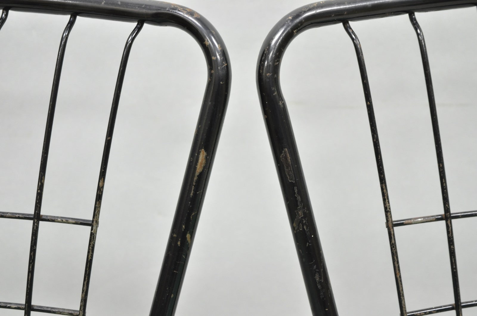 Vintage Daystrom Mid Century Modern Black Metal Kitchen Dining Chairs, Set of 6
