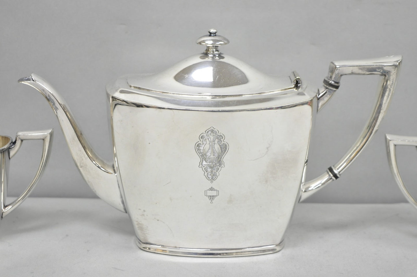 Antique Community Silver Plated Art Deco Birds of Paradise Tea Service Set 3 Pcs