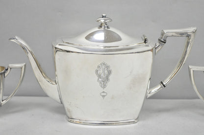 Antique Community Silver Plated Art Deco Birds of Paradise Tea Service Set 3 Pcs